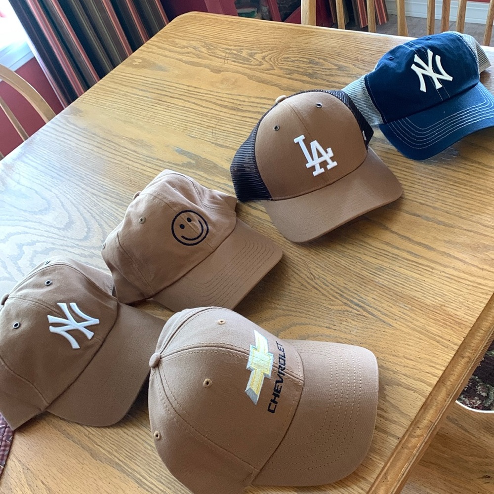 All Carhartt and carhartt 47 variety of hats. Only one has been worn.